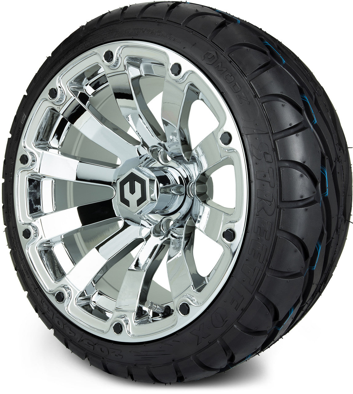 MODZ® 14" Bomber Chrome - LowPro Street Tire and Wheels Combo