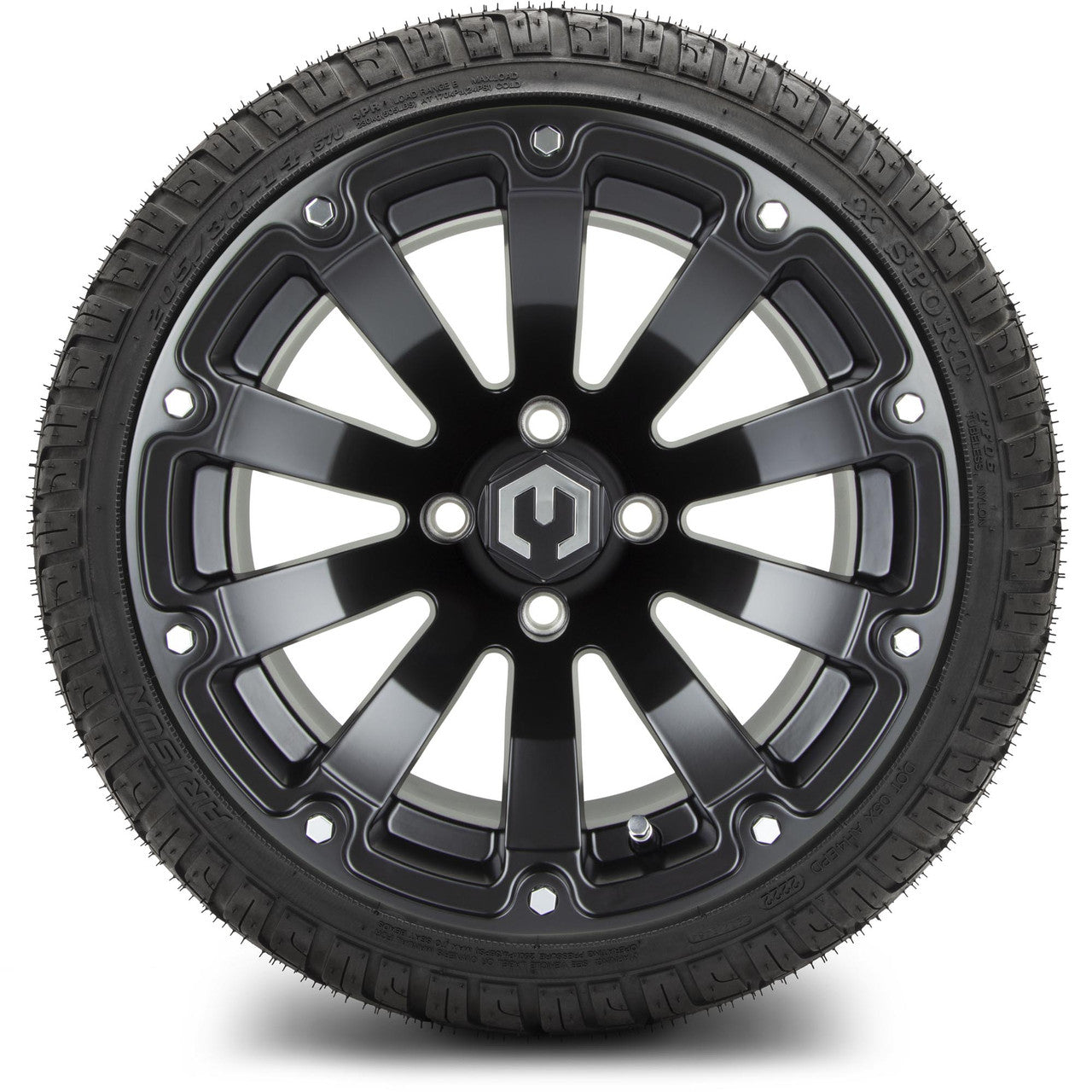 MODZ® 14" Bomber Matte Black - LowPro Street Tire and Wheels Combo