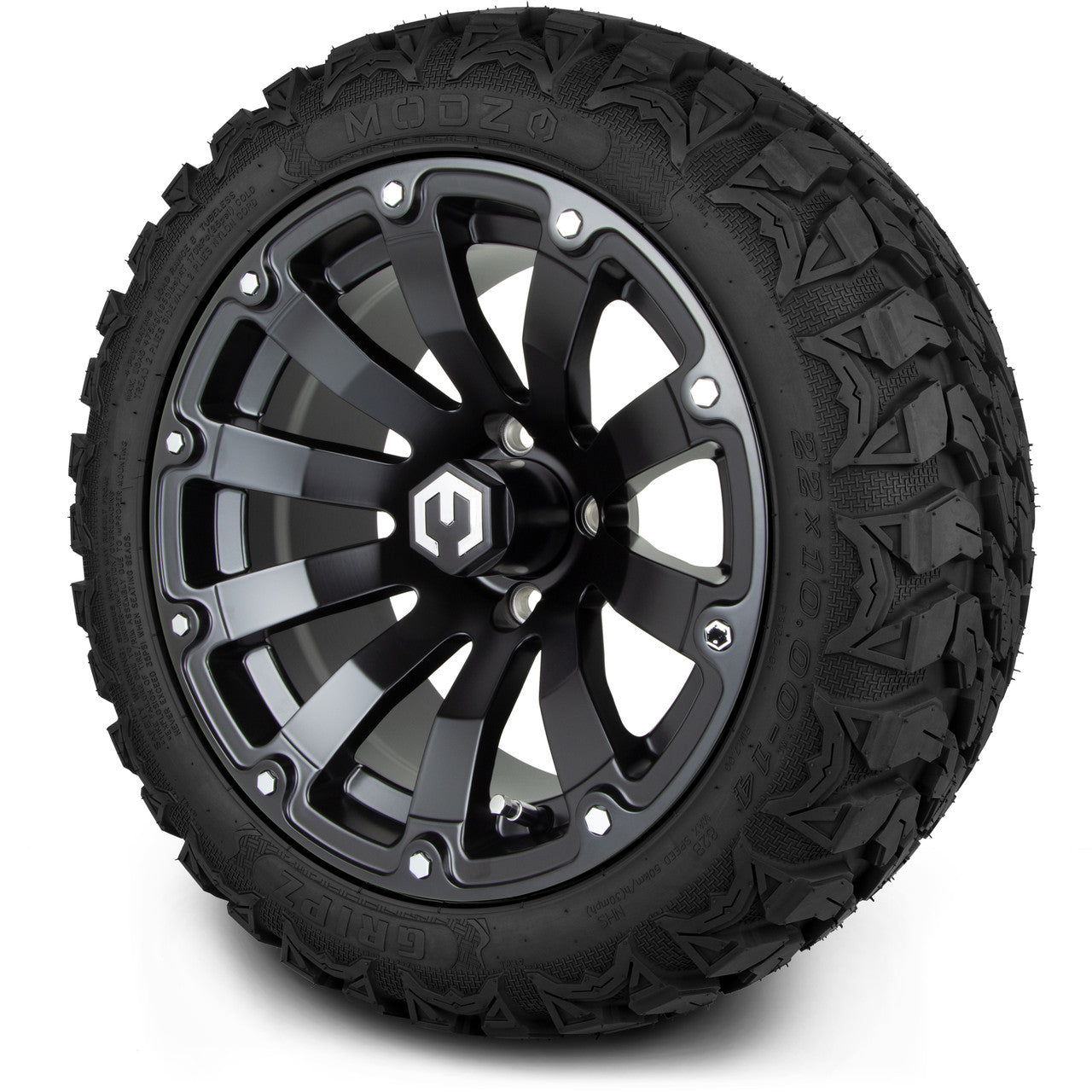 MODZ® 14" Bomber Matte Black - Lifted Tires and Wheels Combo