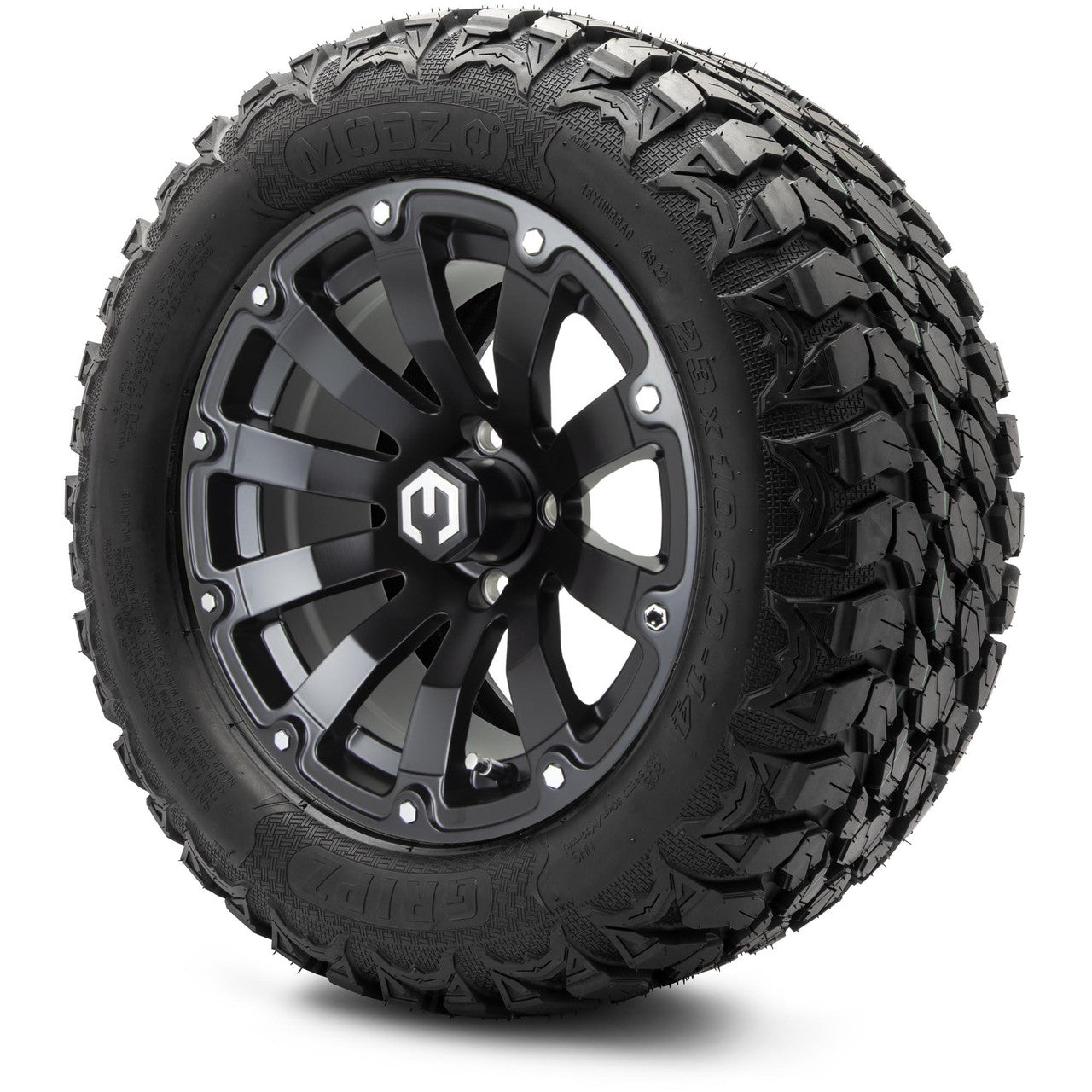 MODZ® 14" Bomber Matte Black - Lifted Tires and Wheels Combo