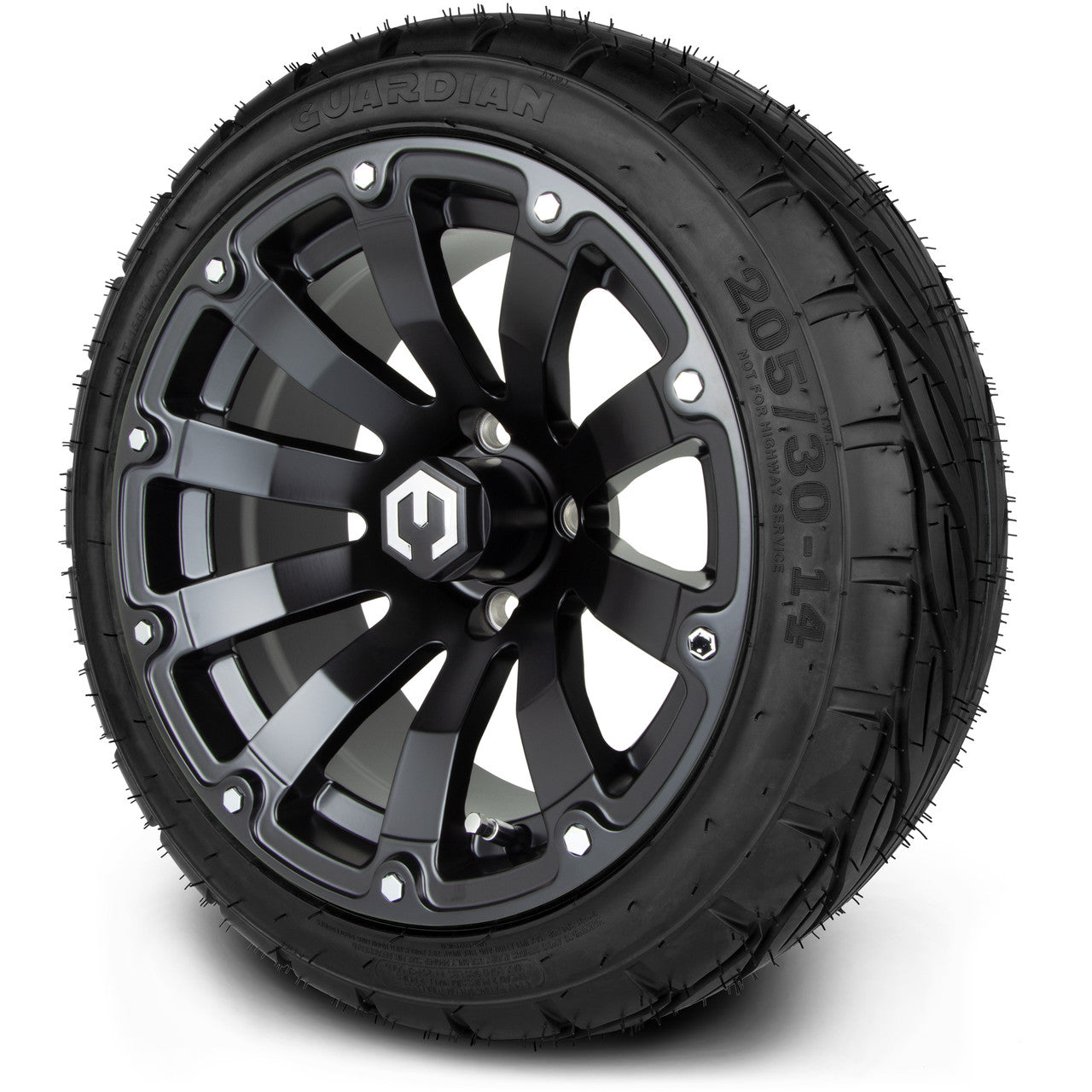 MODZ® 14" Bomber Matte Black - LowPro Street Tire and Wheels Combo