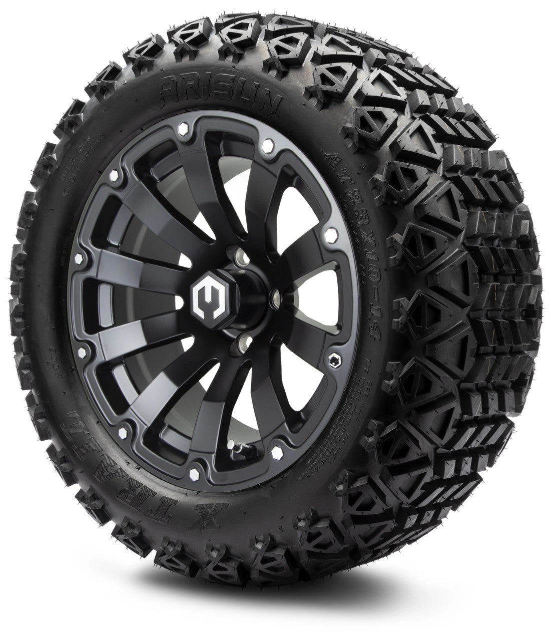 MODZ® 14" Bomber Matte Black - Lifted Tires and Wheels Combo