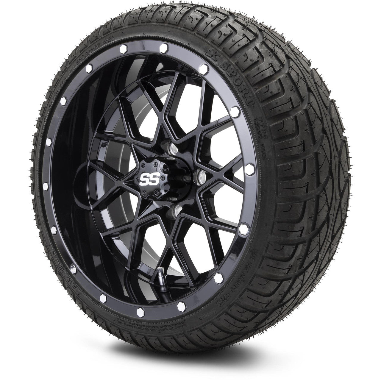 MODZ® 14" Vortex Glossy Black - LowPro Street Tire and Wheels Combo