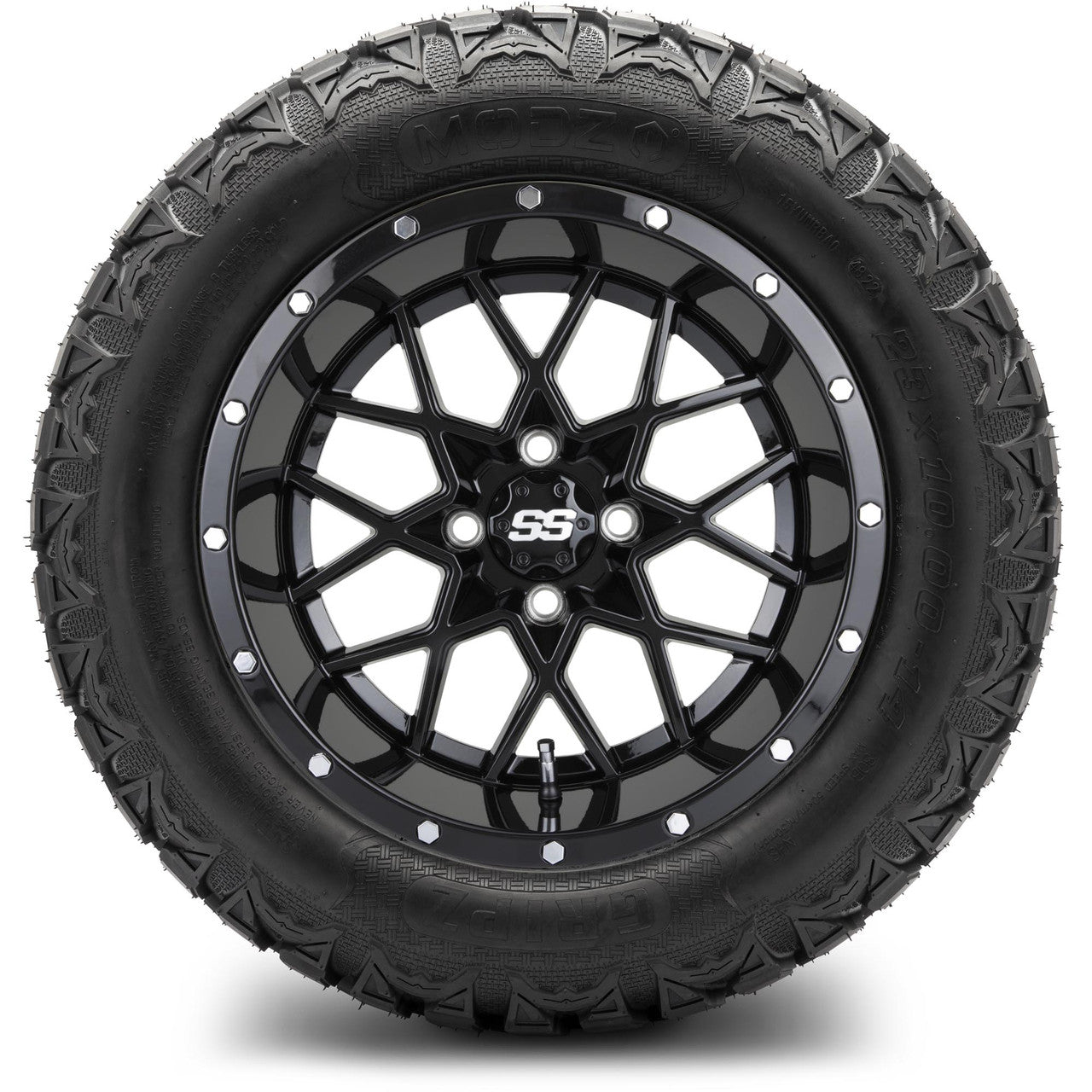 MODZ® 14" Vortex Glossy Black - Lifted Tires and Wheels Combo