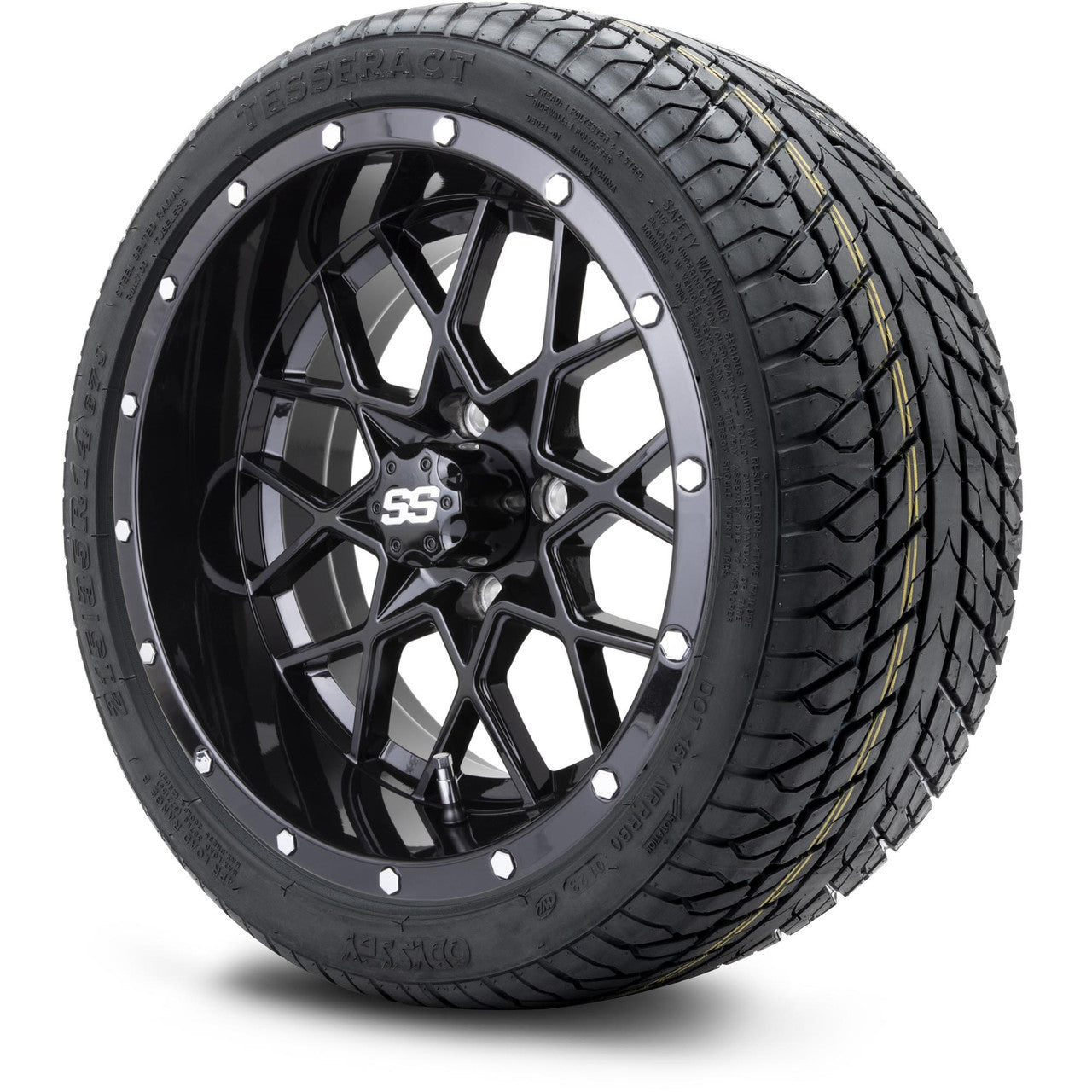 MODZ® 14" Vortex Glossy Black - LowPro Street Tire and Wheels Combo
