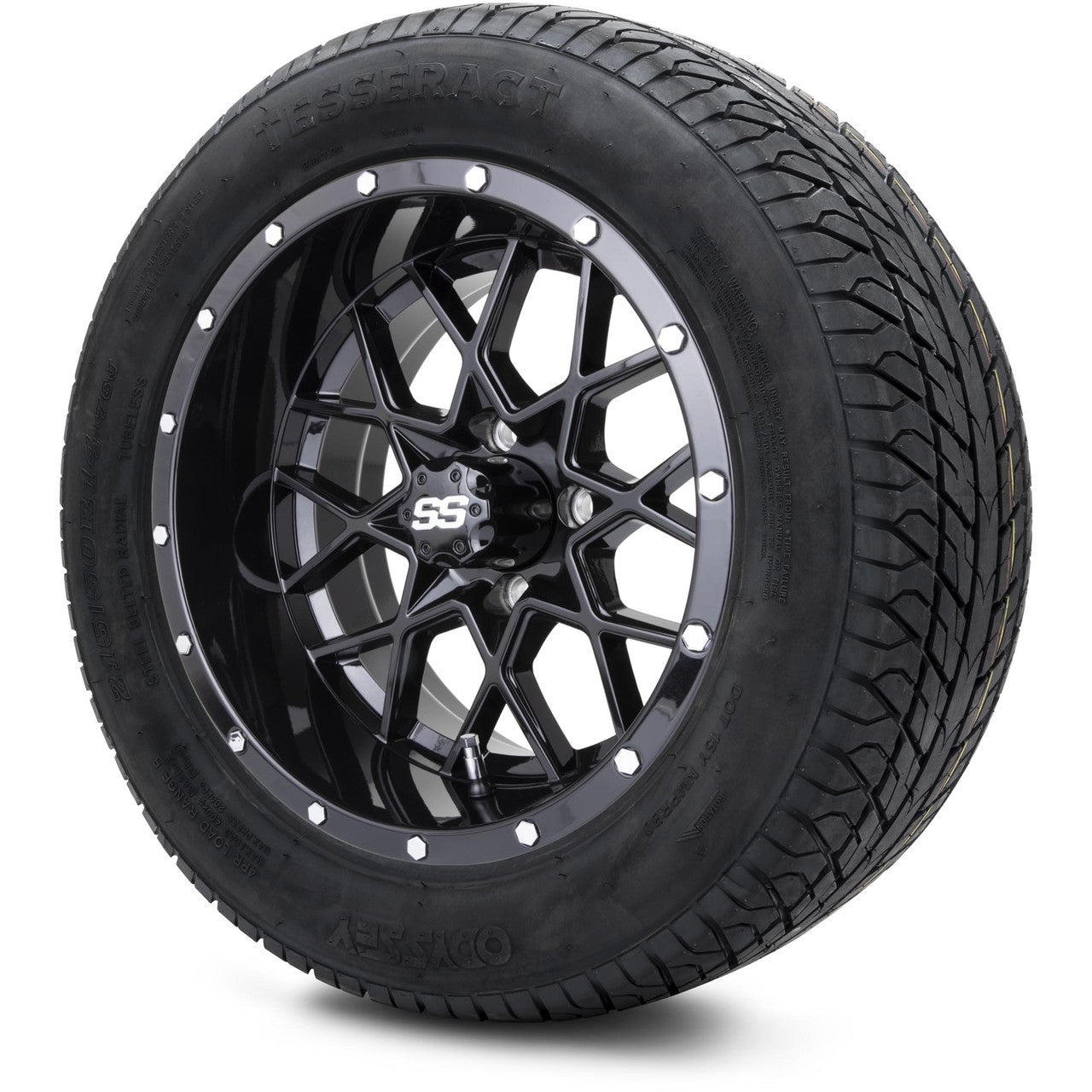MODZ® 14" Vortex Glossy Black - Lifted Tires and Wheels Combo