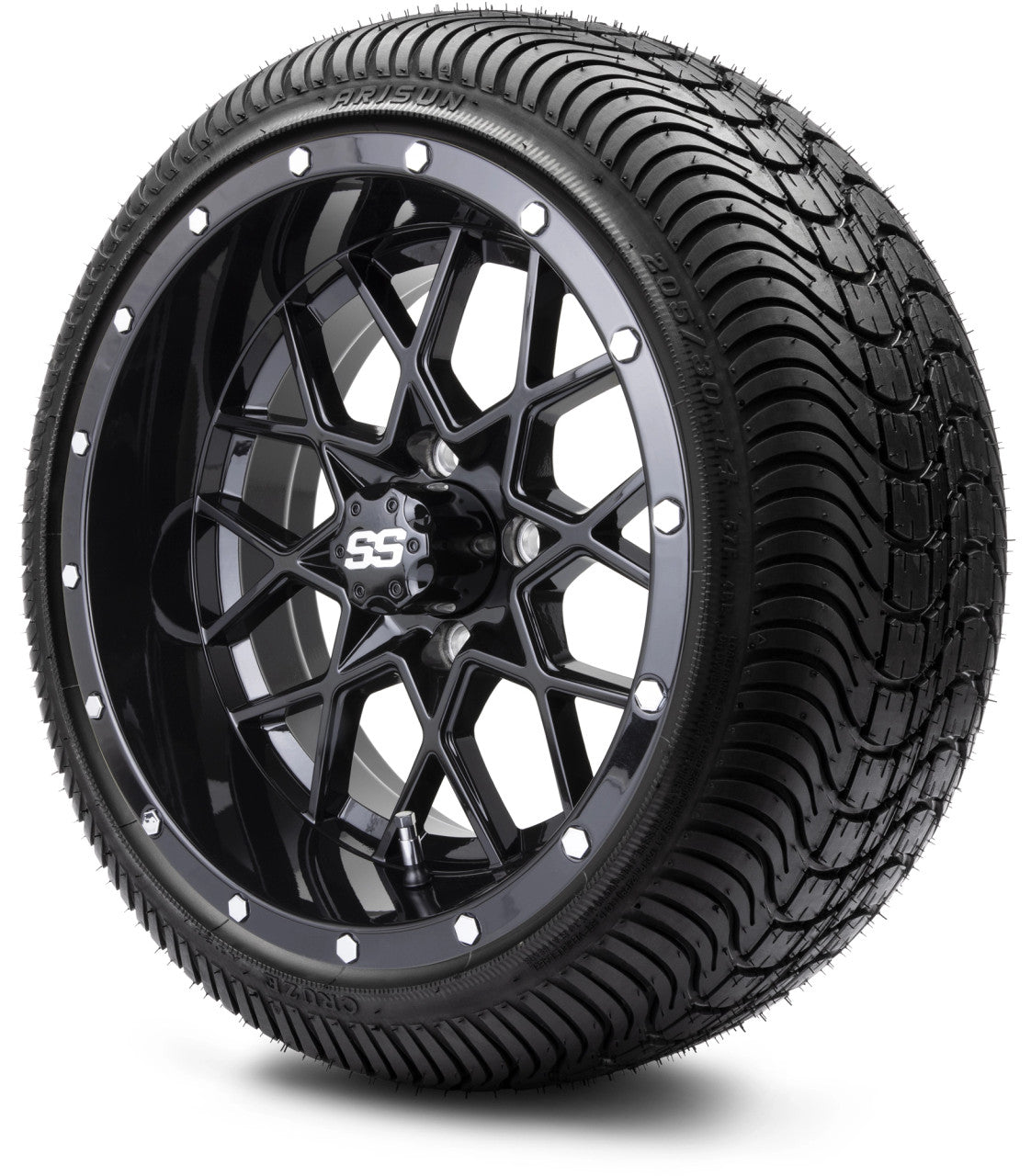 MODZ® 14" Vortex Glossy Black - LowPro Street Tire and Wheels Combo