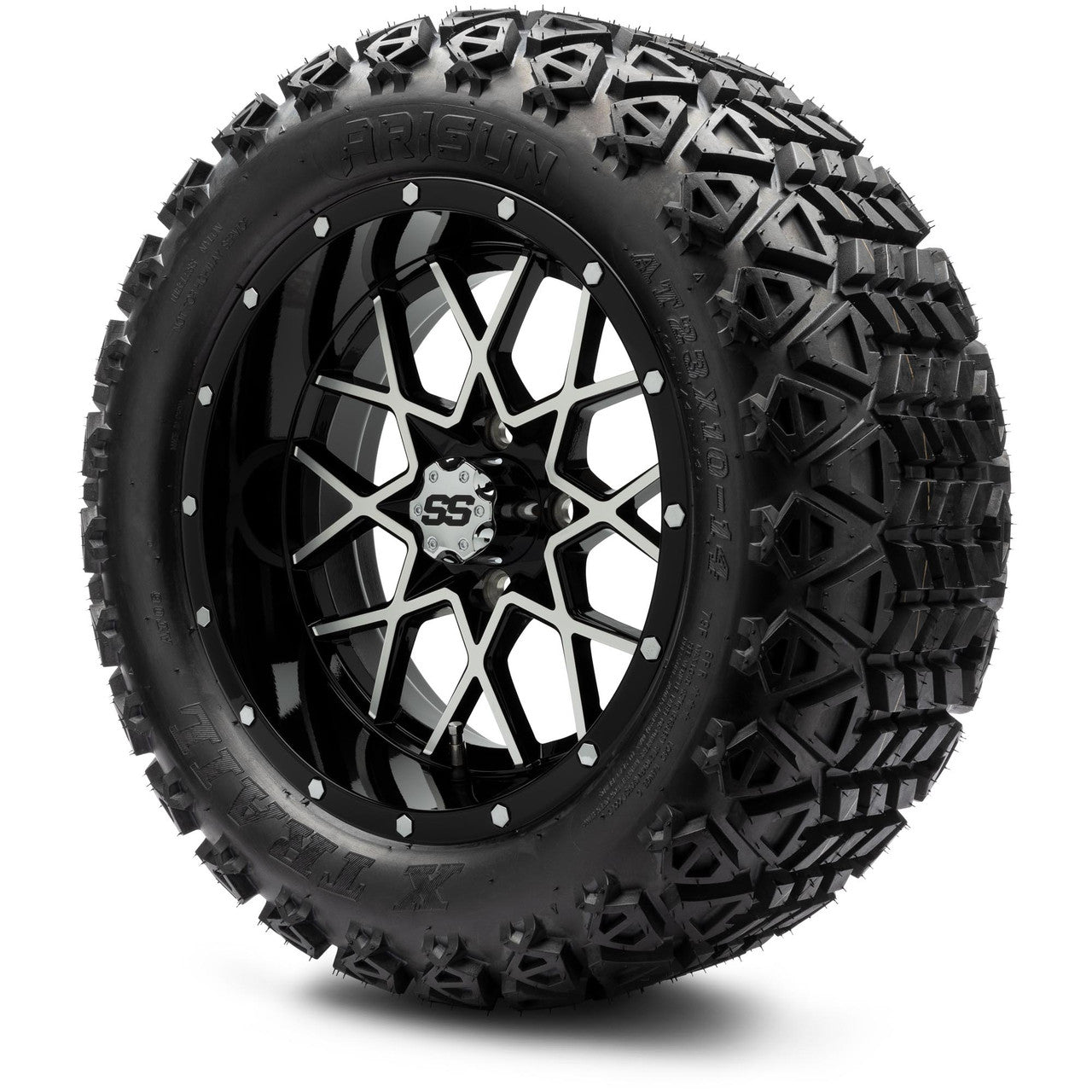 MODZ® 14" Vortex Machined Black - Lifted Tires and Wheels Combo