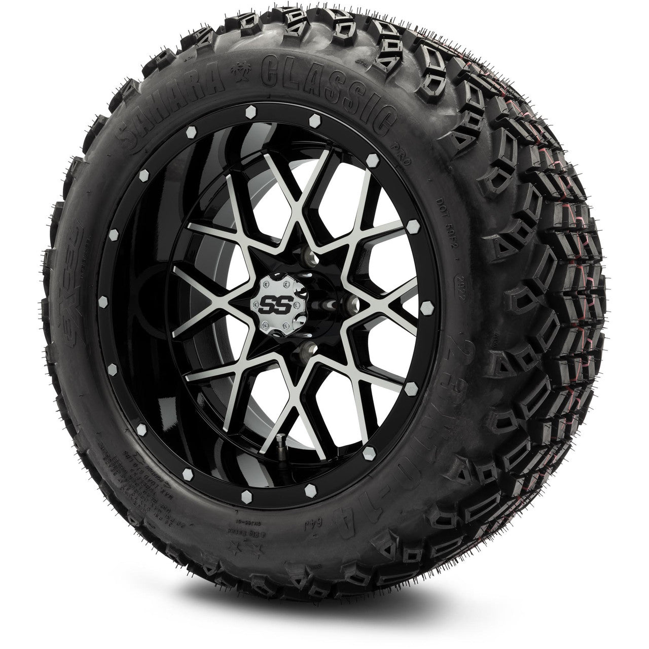 MODZ® 14" Vortex Machined Black - Lifted Tires and Wheels Combo