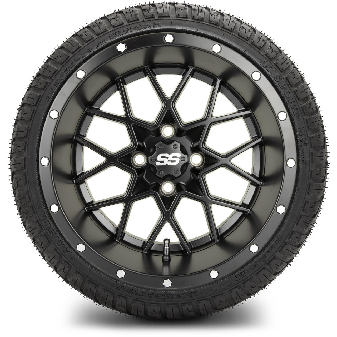 MODZ® 14" Vortex Matte Black - LowPro Street Tire and Wheels Combo