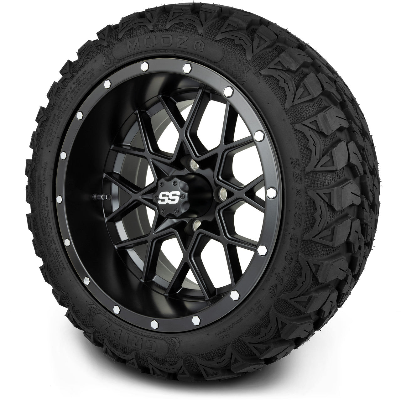 MODZ® 14" Vortex Matte Black - Lifted Tires and Wheels Combo