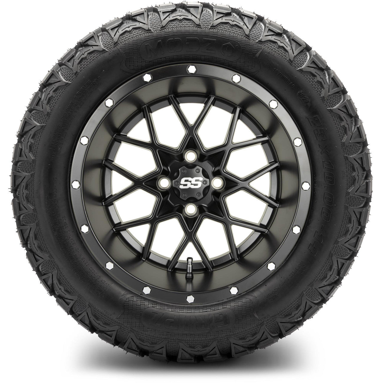 MODZ® 14" Vortex Matte Black - Lifted Tires and Wheels Combo