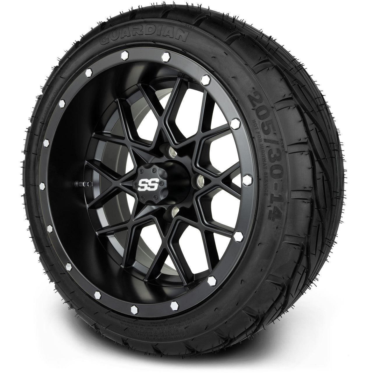 MODZ® 14" Vortex Matte Black - LowPro Street Tire and Wheels Combo