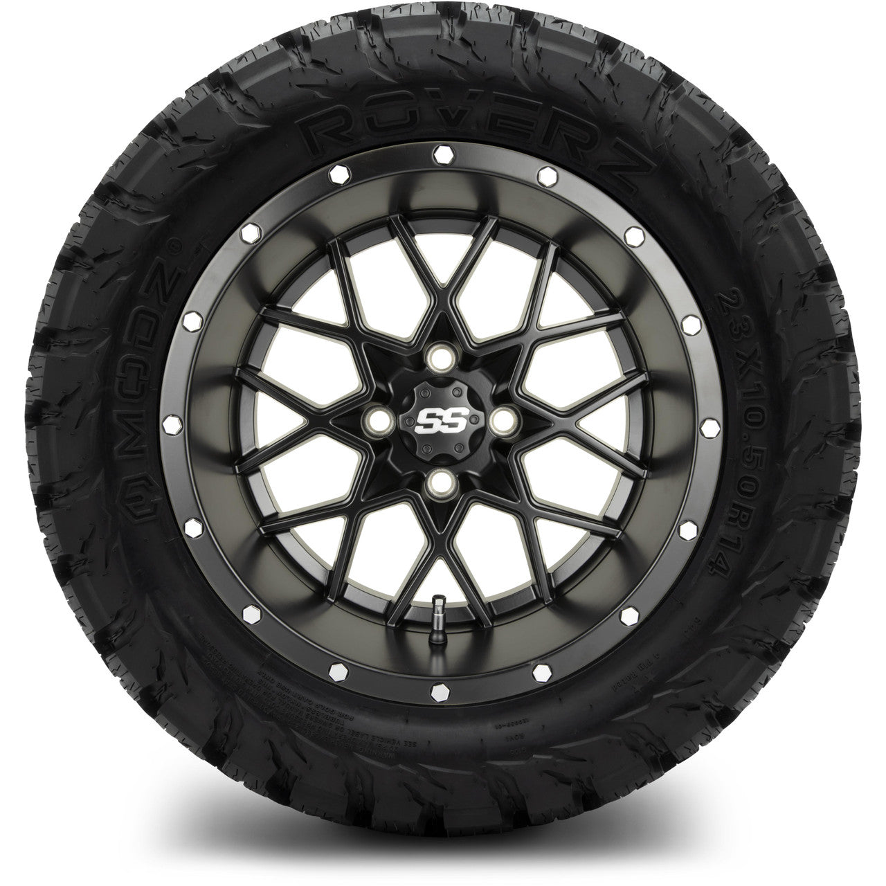 MODZ® 14" Vortex Matte Black - Lifted Tires and Wheels Combo