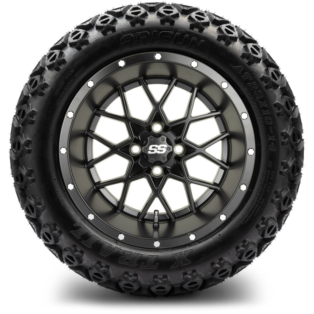 MODZ® 14" Vortex Matte Black - Lifted Tires and Wheels Combo