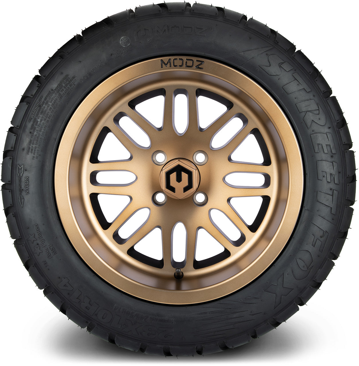 MODZ® 14" Mayhem Bronze - Lifted Tires and Wheels Combo