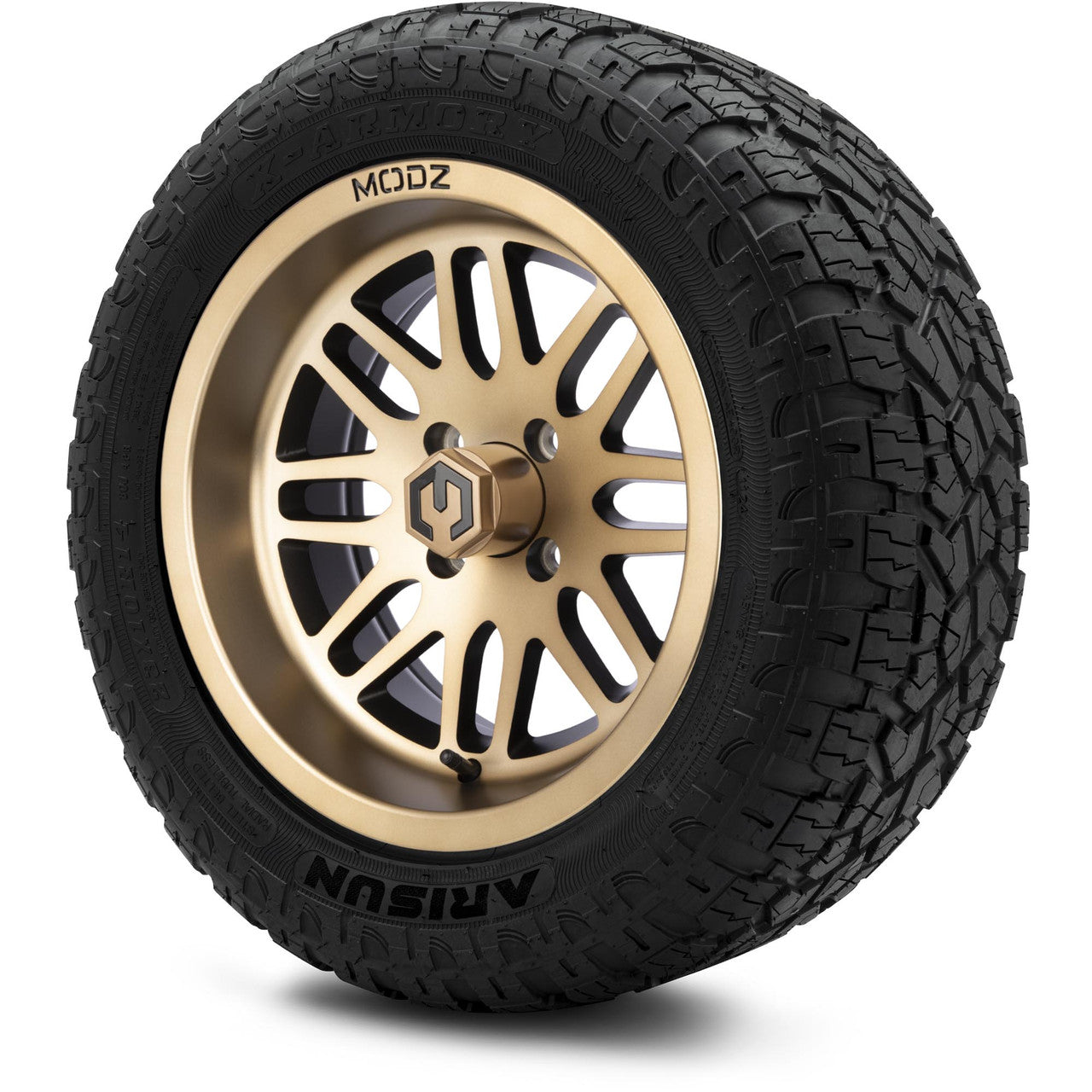 MODZ® 14" Mayhem Bronze - Lifted Tires and Wheels Combo