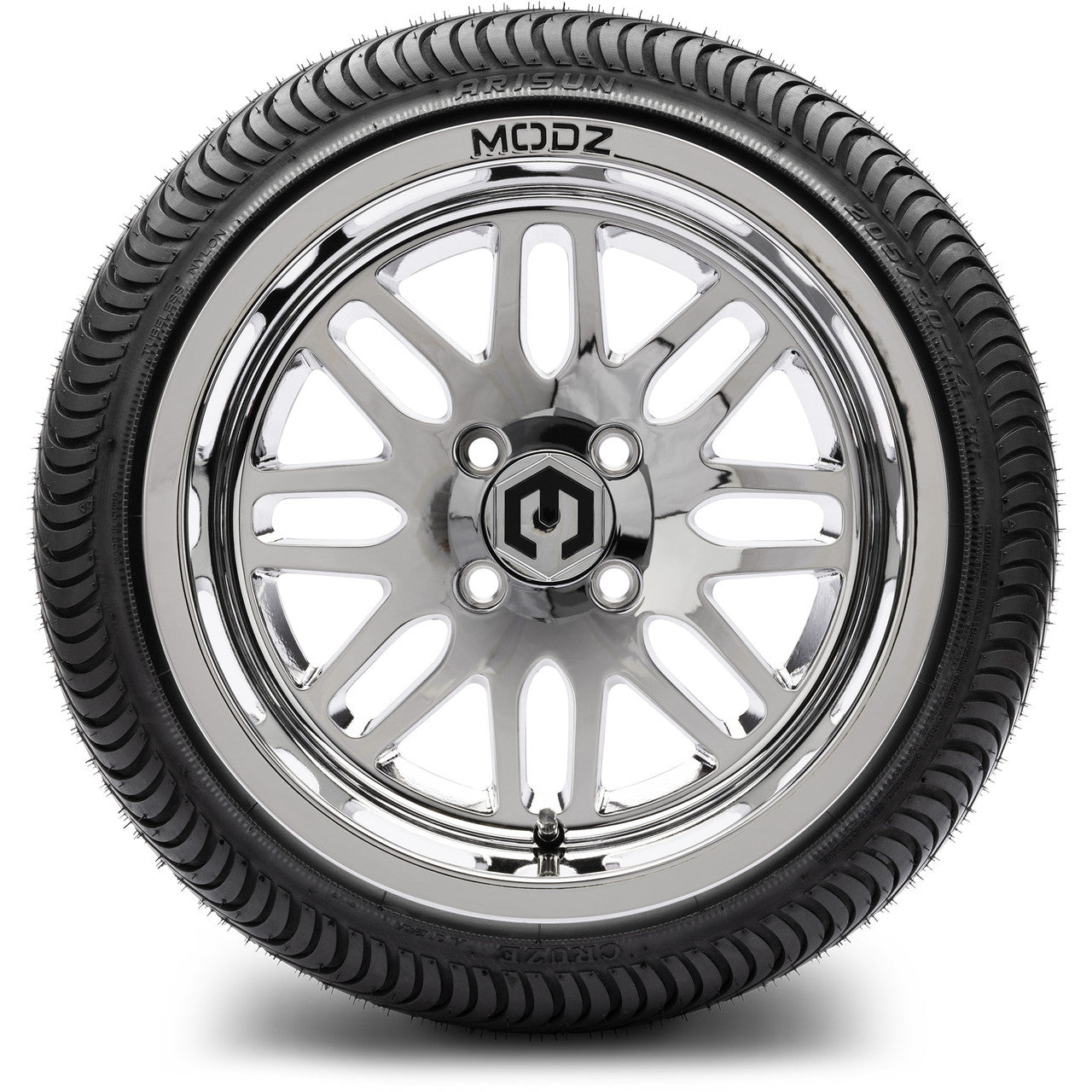 MODZ® 14" Mayhem Chrome - LowPro Street Tire and Wheels Combo