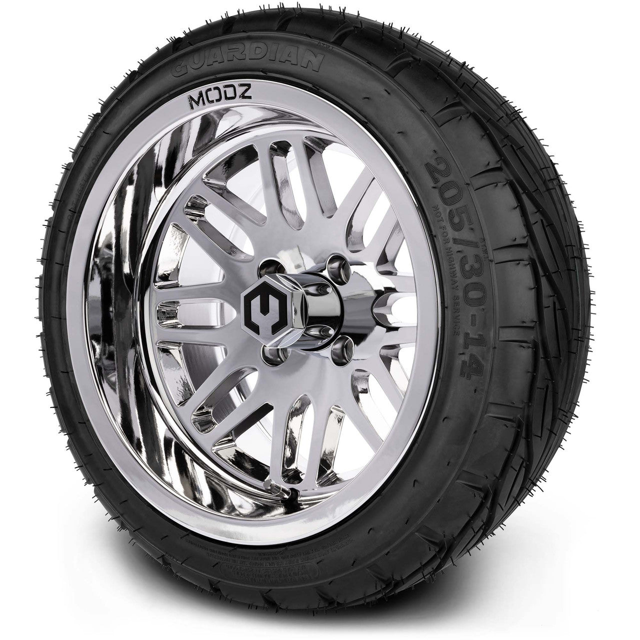 MODZ® 14" Mayhem Chrome - LowPro Street Tire and Wheels Combo