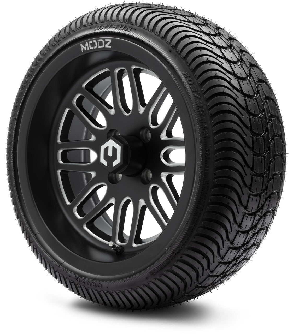 MODZ® 14" Mayhem Matte Black Ball Mill - LowPro Street Tire and Wheels Combo