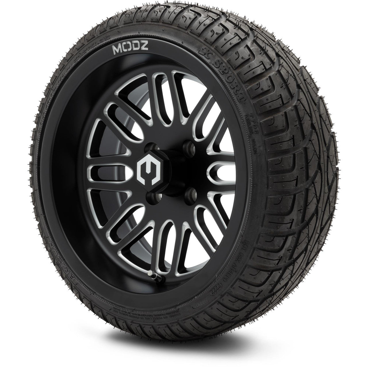 MODZ® 14" Mayhem Matte Black Ball Mill - LowPro Street Tire and Wheels Combo