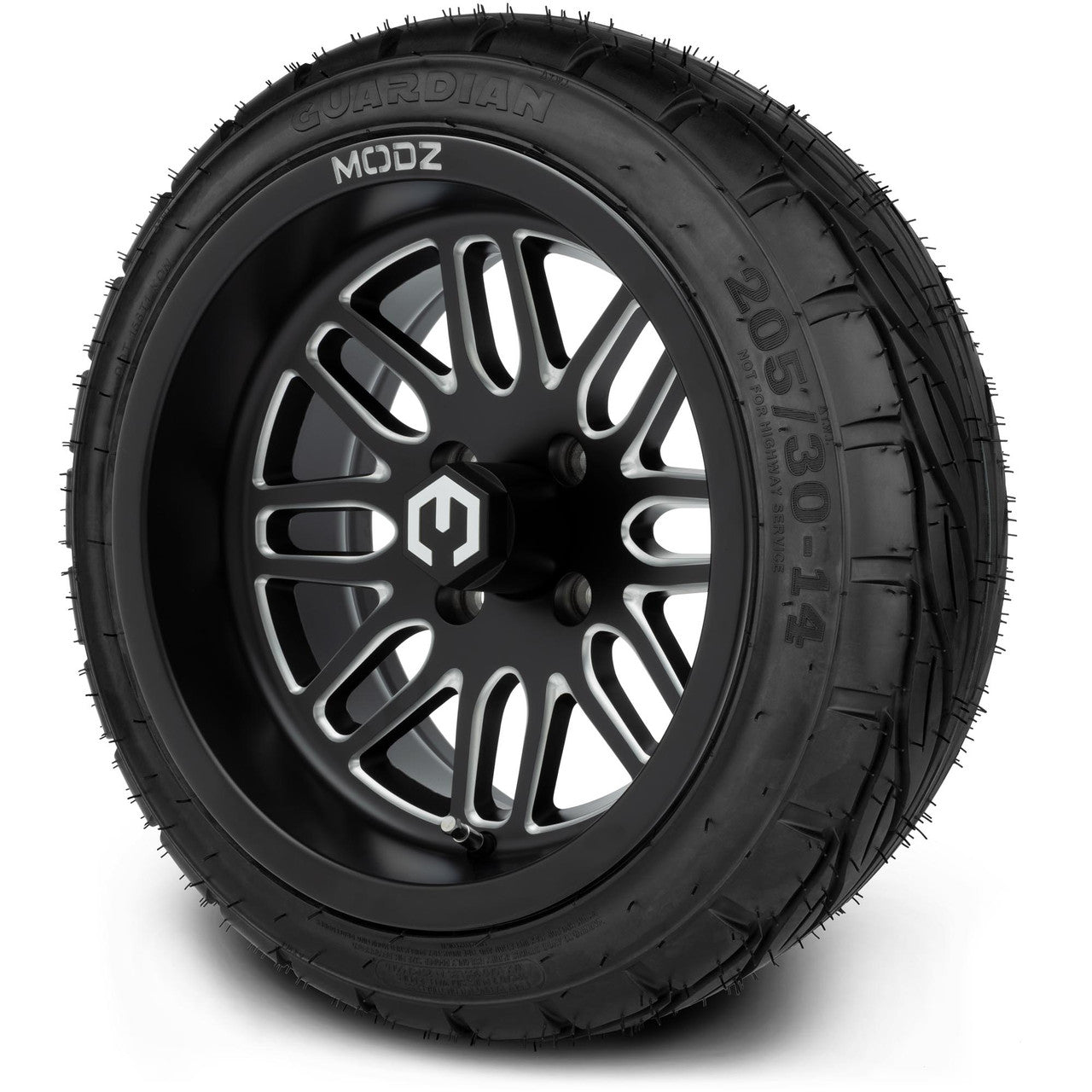 MODZ® 14" Mayhem Matte Black Ball Mill - LowPro Street Tire and Wheels Combo