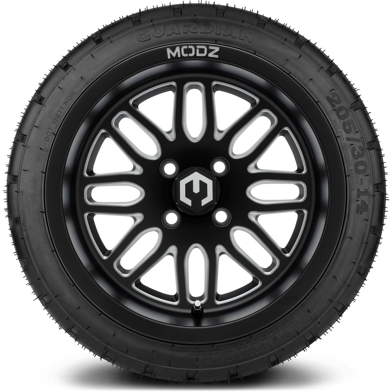 MODZ® 14" Mayhem Matte Black Ball Mill - LowPro Street Tire and Wheels Combo