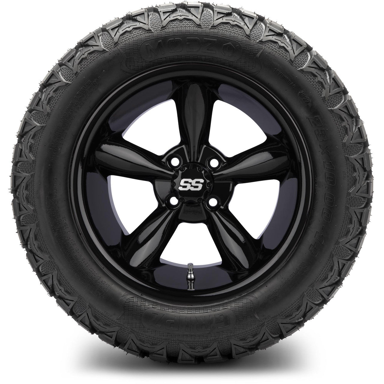 MODZ® 14" Godfather Glossy Black - Lifted Tires and Wheels Combo