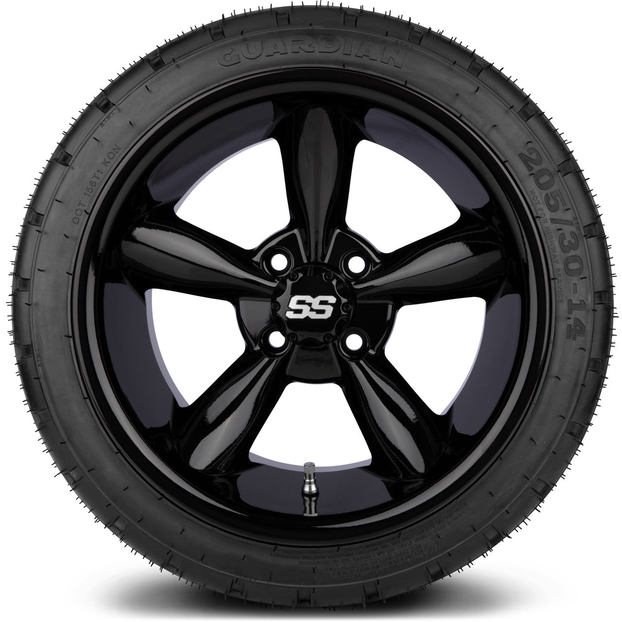 MODZ® 14" Godfather Glossy Black - LowPro Street Tire and Wheels Combo