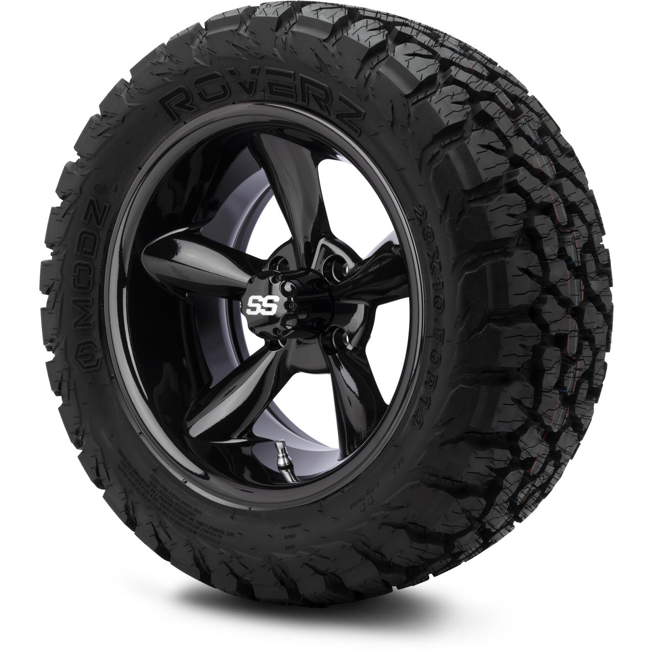 MODZ® 14" Godfather Glossy Black - Lifted Tires and Wheels Combo