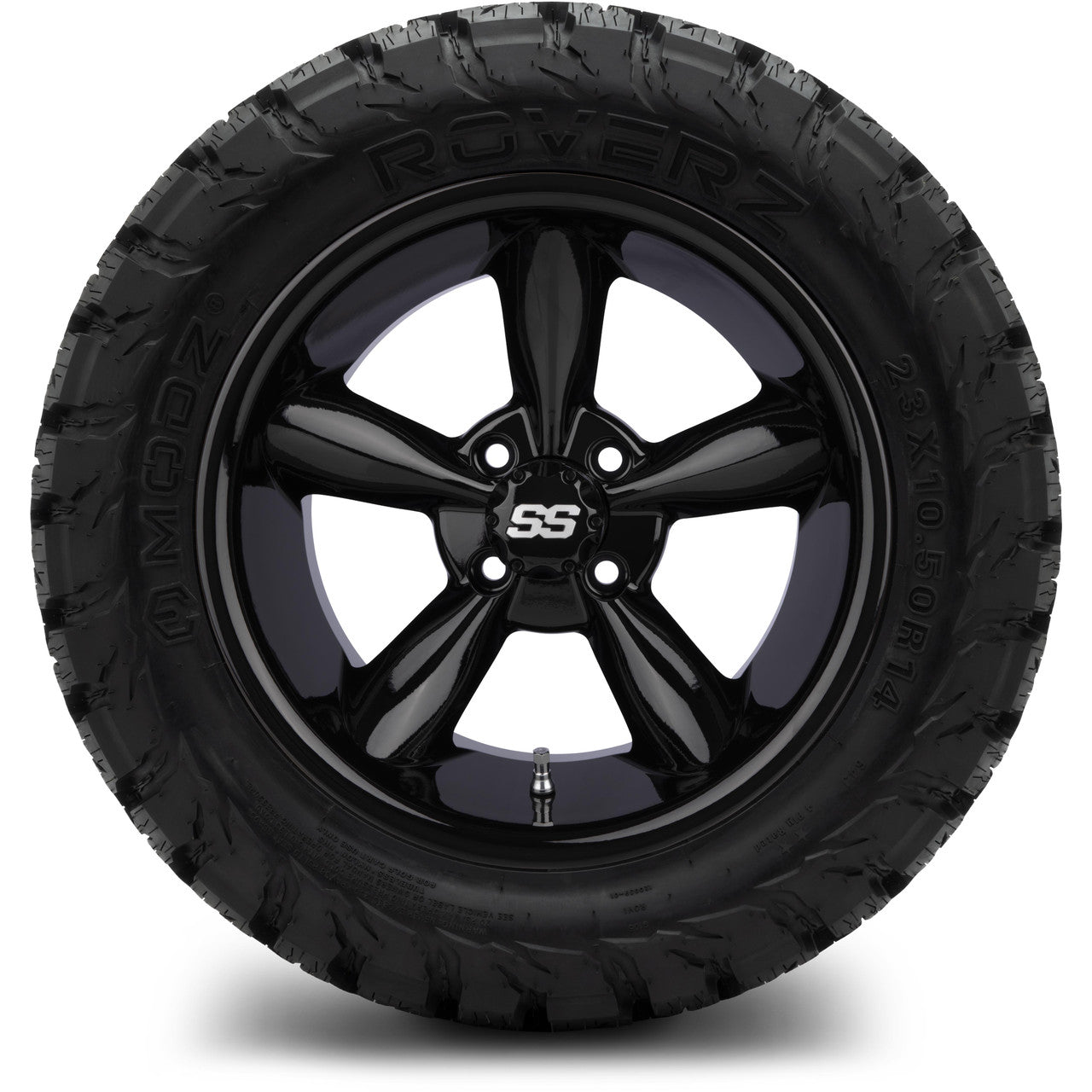 MODZ® 14" Godfather Glossy Black - Lifted Tires and Wheels Combo