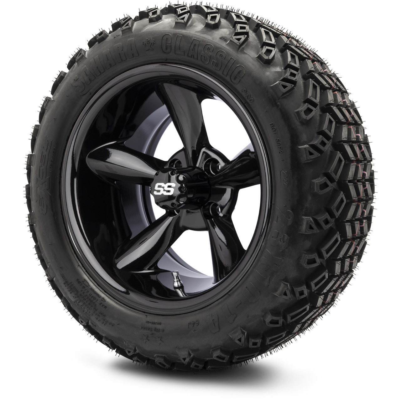 MODZ® 14" Godfather Glossy Black - Lifted Tires and Wheels Combo