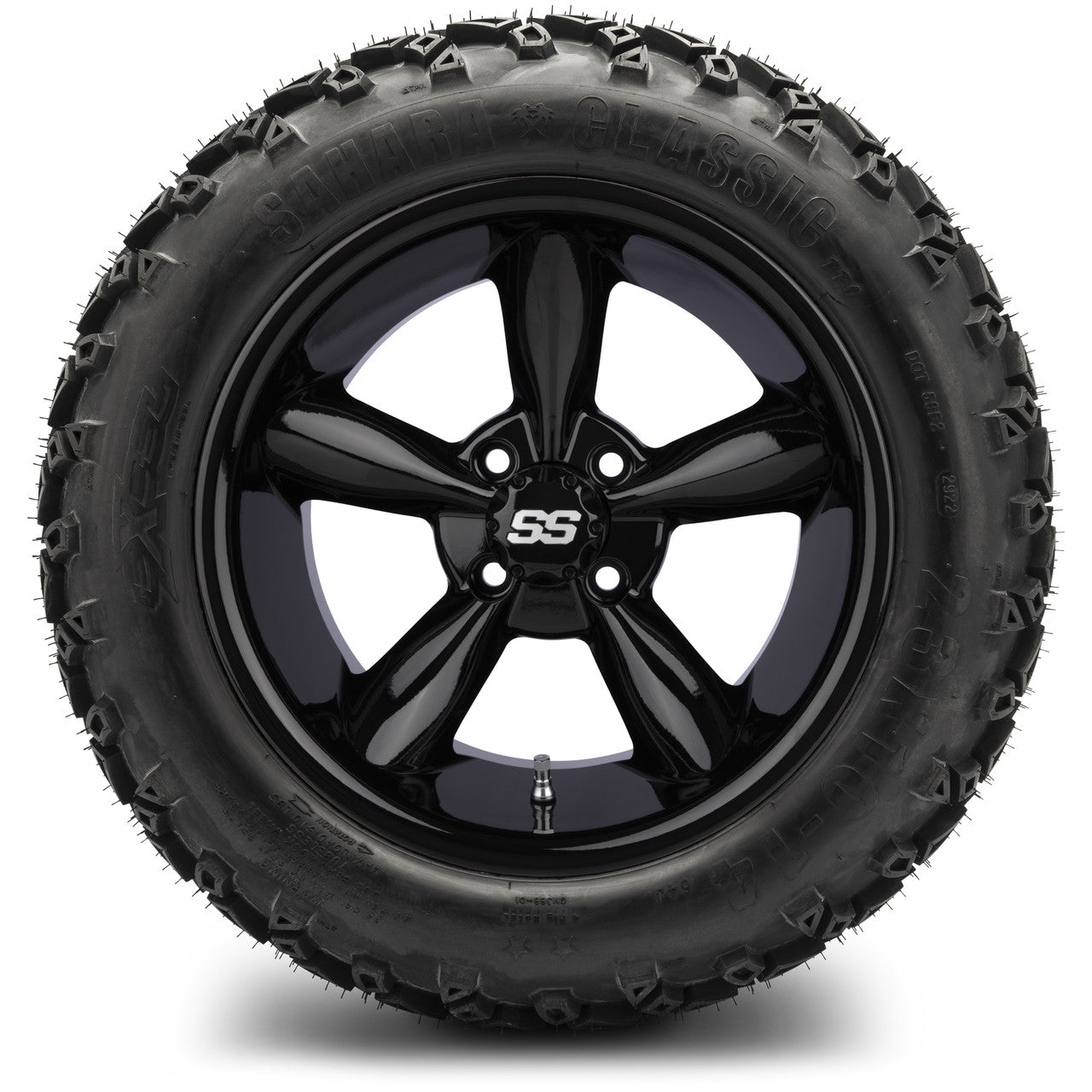 MODZ® 14" Godfather Glossy Black - Lifted Tires and Wheels Combo