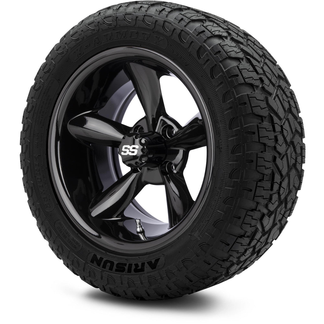 MODZ® 14" Godfather Glossy Black - Lifted Tires and Wheels Combo