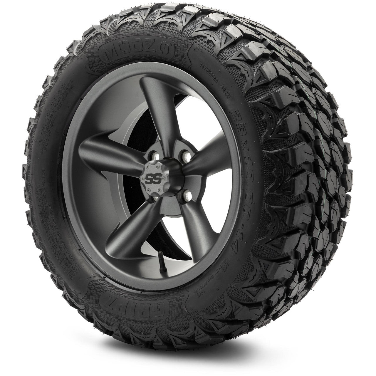 MODZ® 14" Godfather Gunmetal - Lifted Tires and Wheels Combo