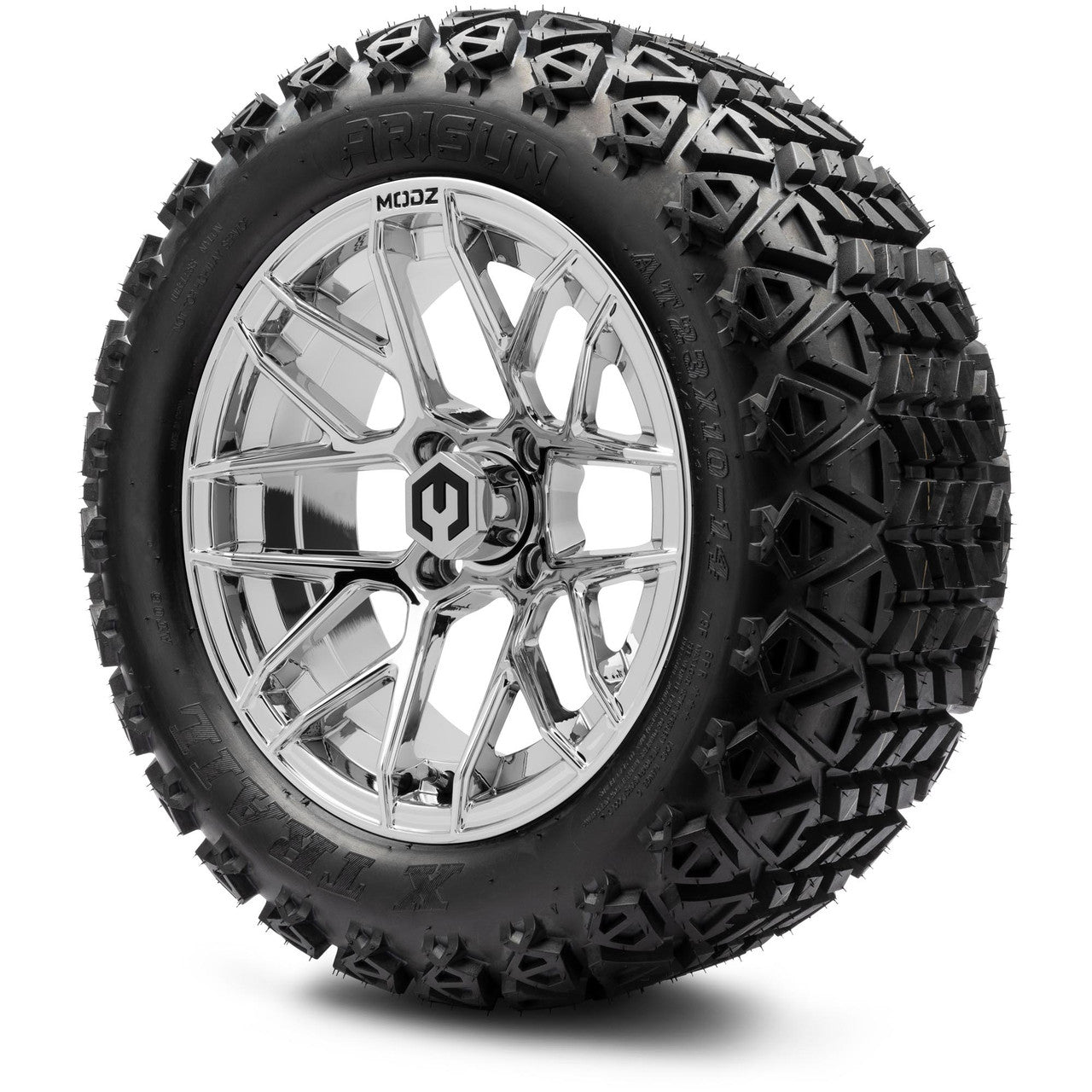 MODZ® 14" Matrix Chrome - Lifted Tires and Wheels Combo