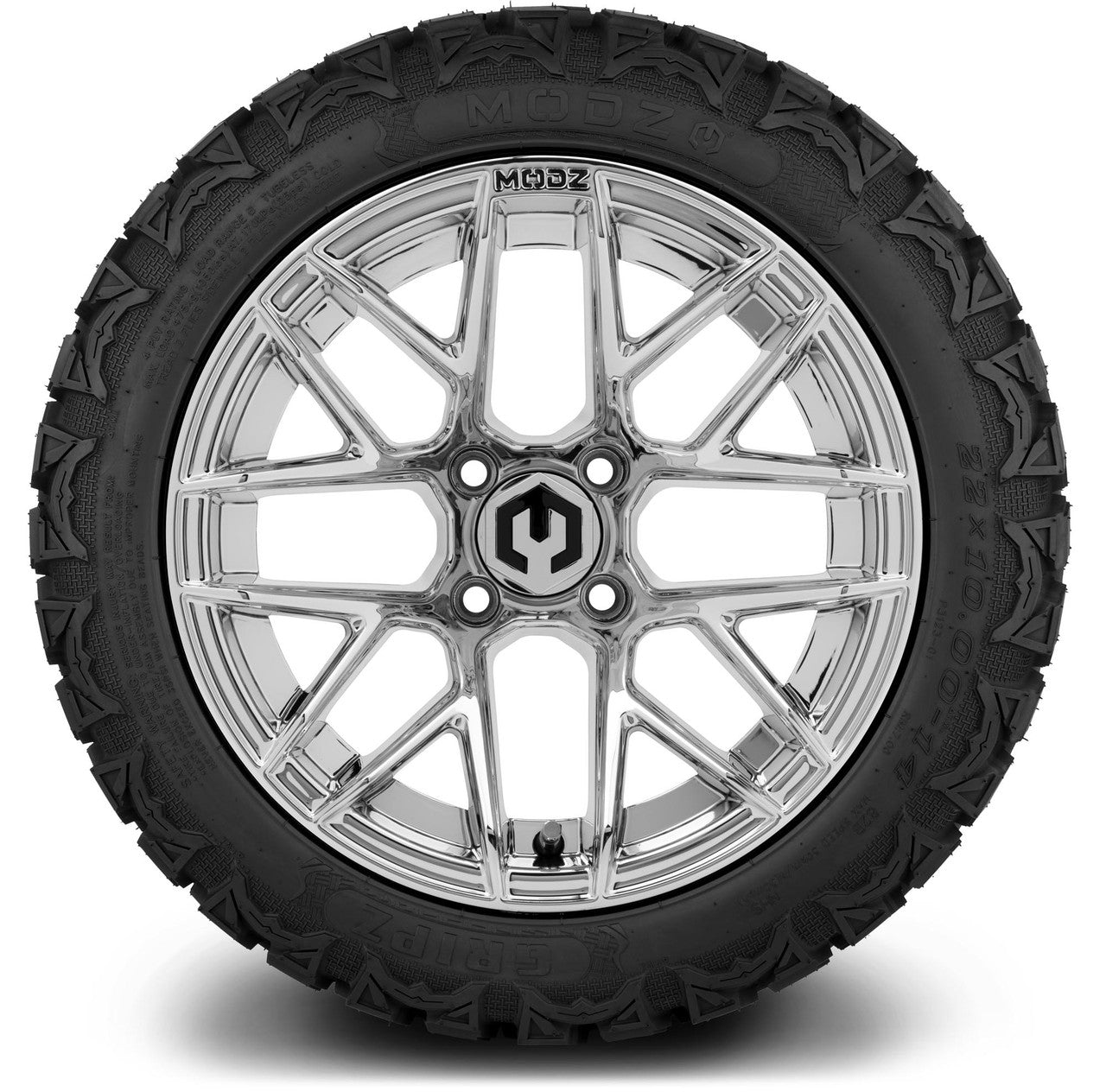 MODZ® 14" Matrix Chrome - Lifted Tires and Wheels Combo