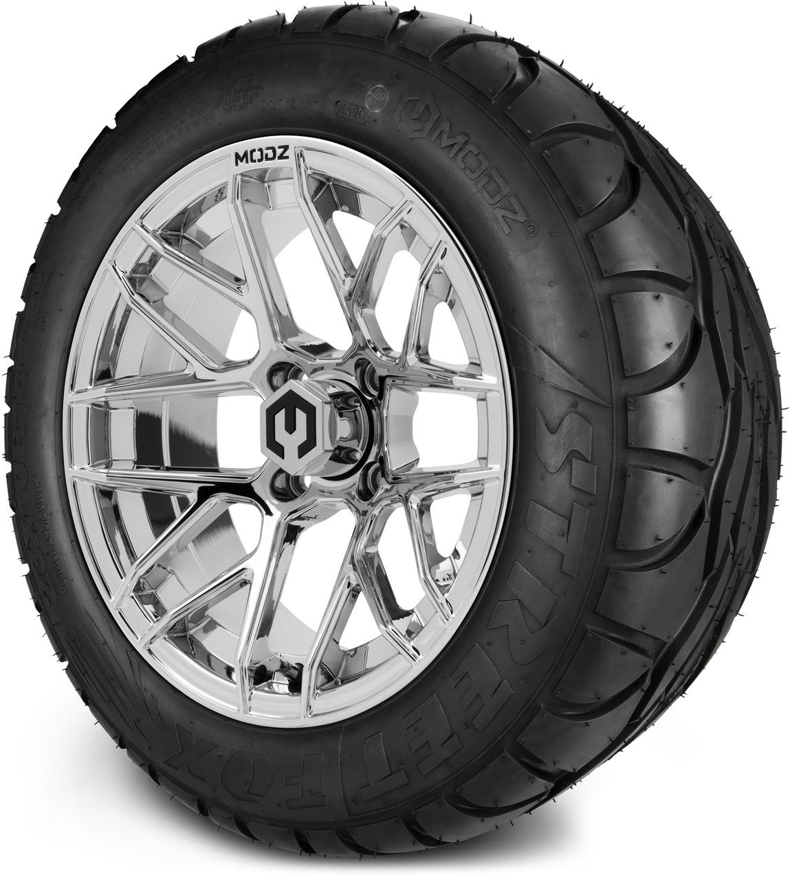 MODZ® 14" Matrix Chrome - Lifted Tires and Wheels Combo