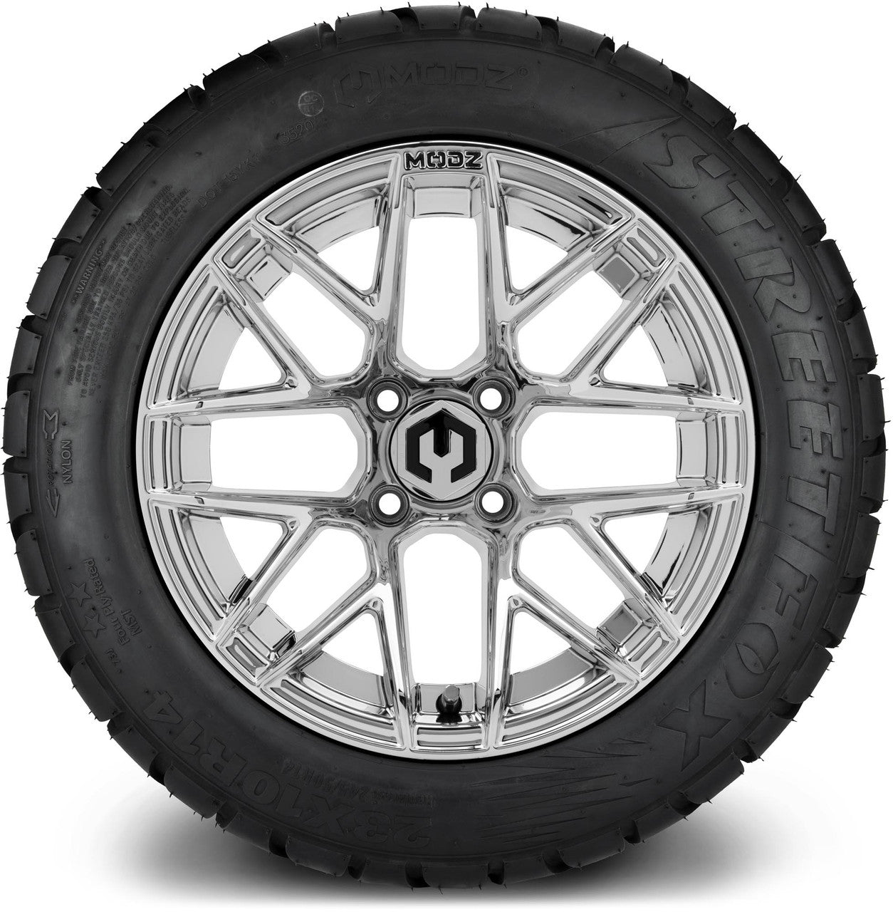 MODZ® 14" Matrix Chrome - Lifted Tires and Wheels Combo