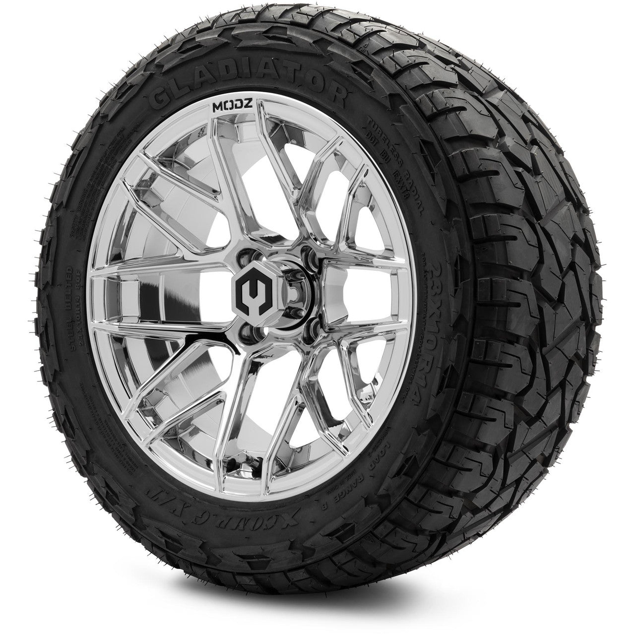 MODZ® 14" Matrix Chrome - Lifted Tires and Wheels Combo