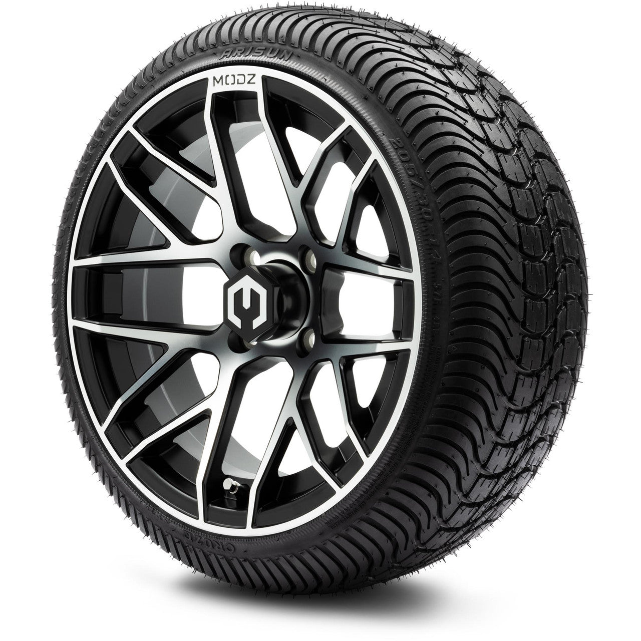 MODZ® 14" Matrix Machined Black - LowPro Street Tire and Wheels Combo
