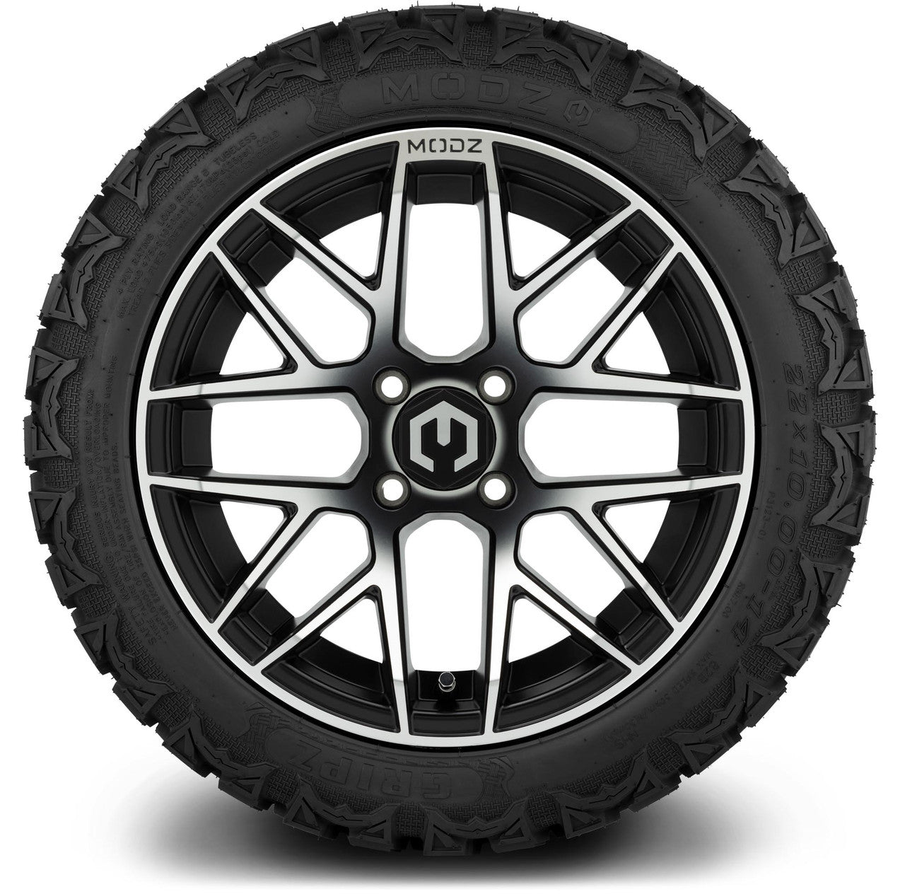 MODZ® 14" Matrix Machined Black - Lifted Tires and Wheels Combo