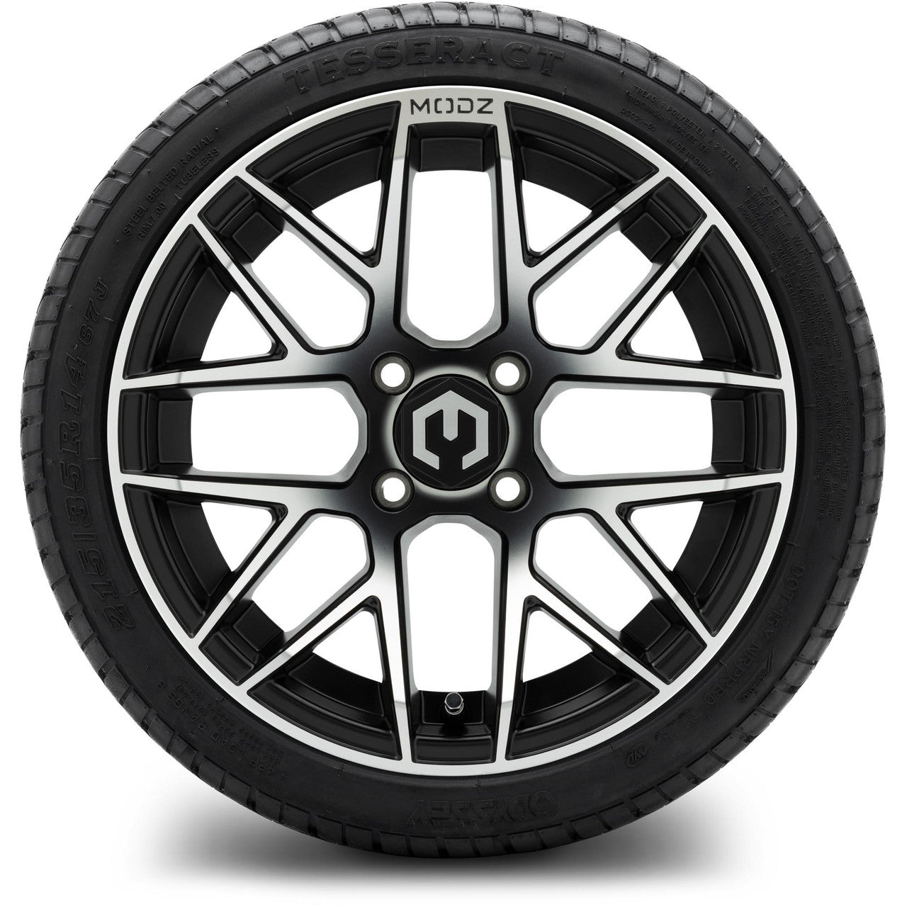 MODZ® 14" Matrix Machined Black - LowPro Street Tire and Wheels Combo