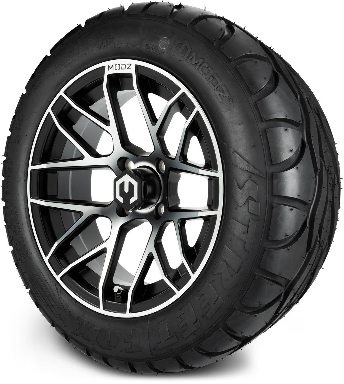 MODZ® 14" Matrix Machined Black - Lifted Tires and Wheels Combo