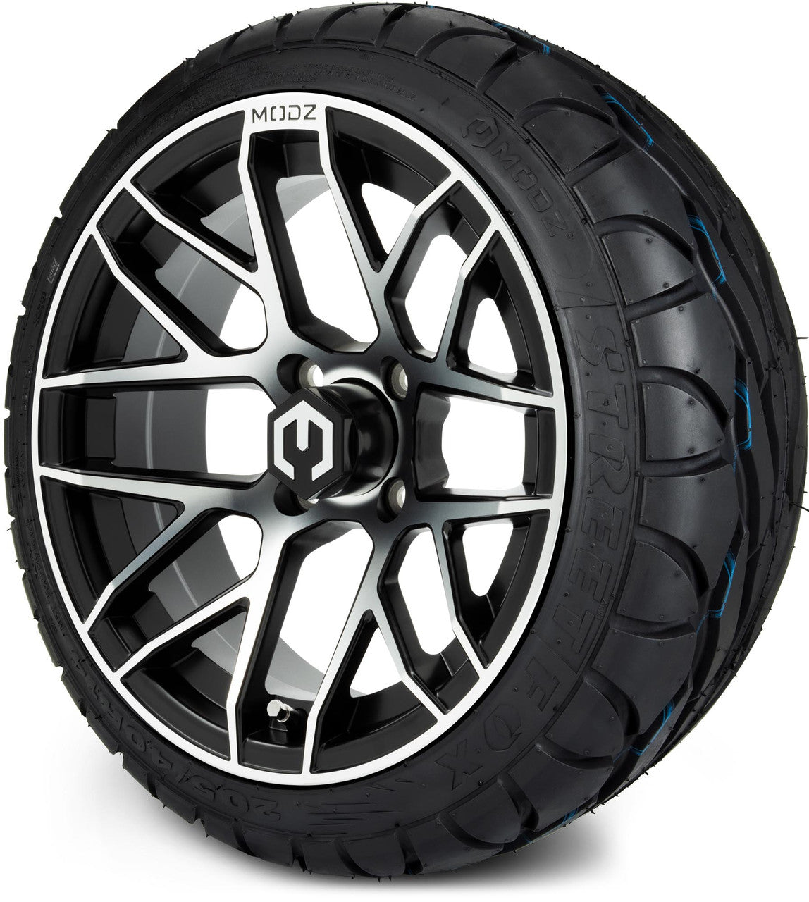 MODZ® 14" Matrix Machined Black - LowPro Street Tire and Wheels Combo
