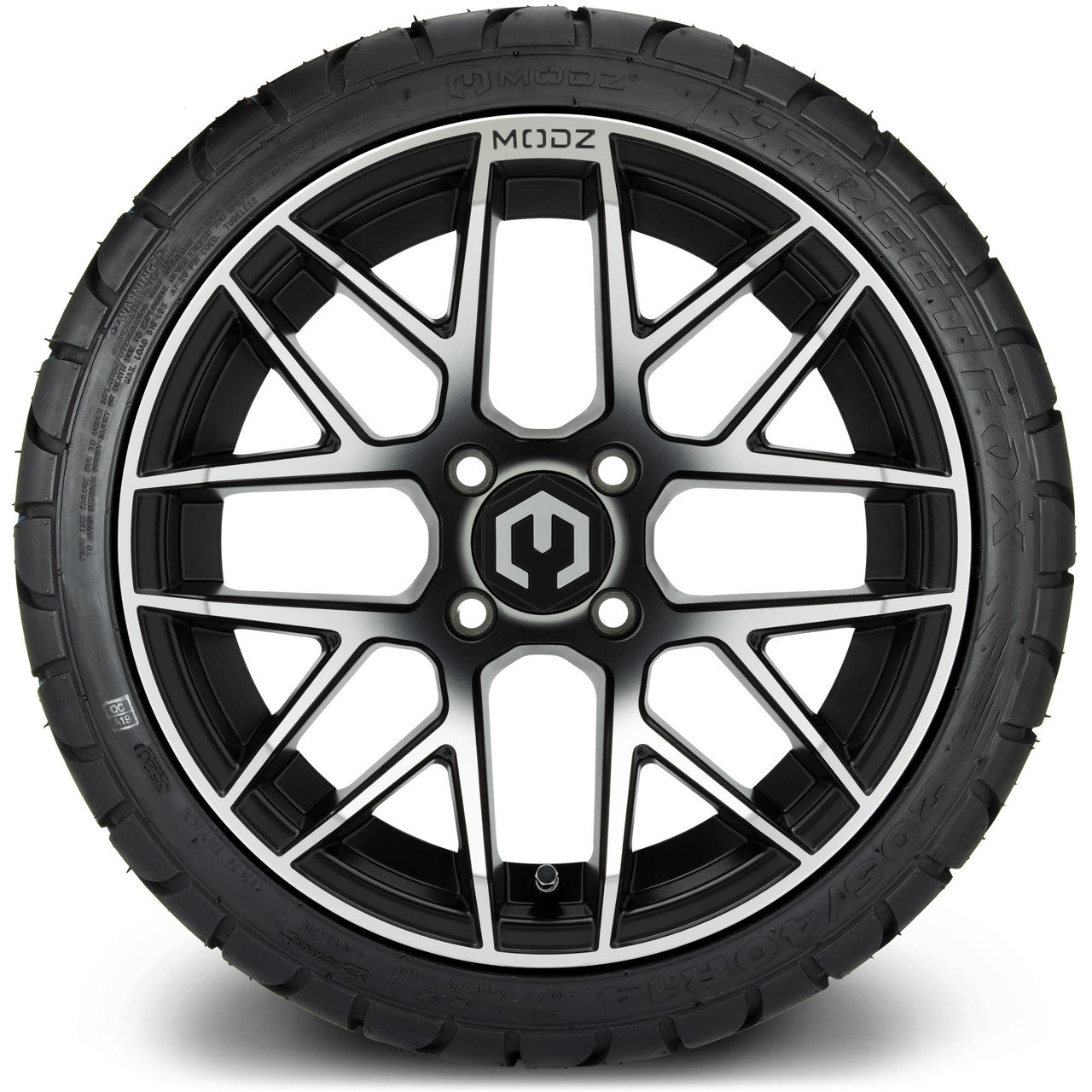 MODZ® 14" Matrix Machined Black - LowPro Street Tire and Wheels Combo