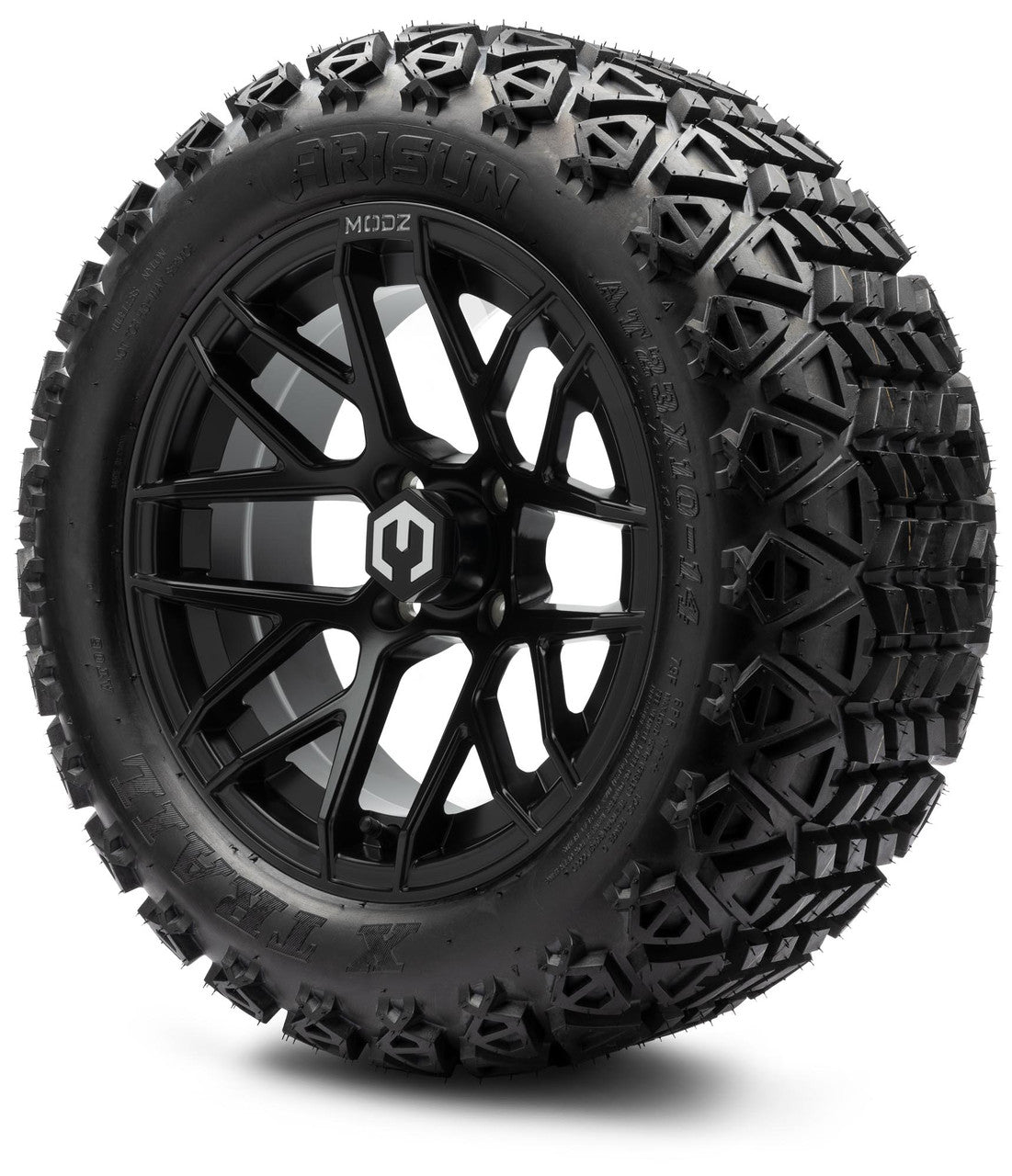 MODZ® 14" Matrix Matte Black - Lifted Tires and Wheels Combo