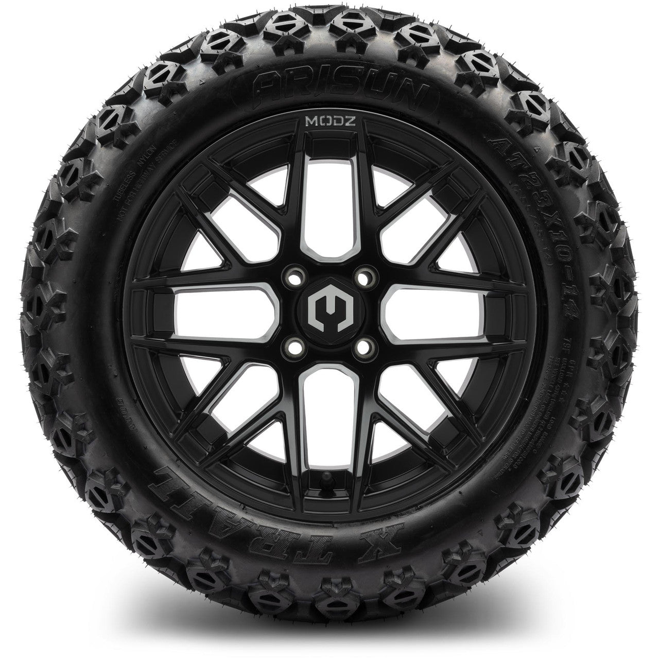 MODZ® 14" Matrix Matte Black - Lifted Tires and Wheels Combo