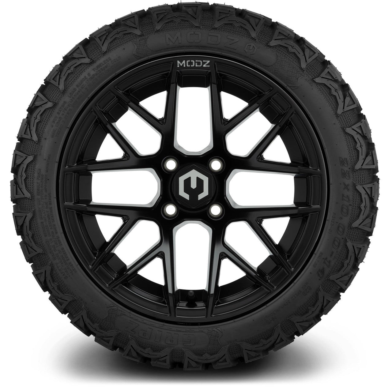 MODZ® 14" Matrix Matte Black - Lifted Tires and Wheels Combo