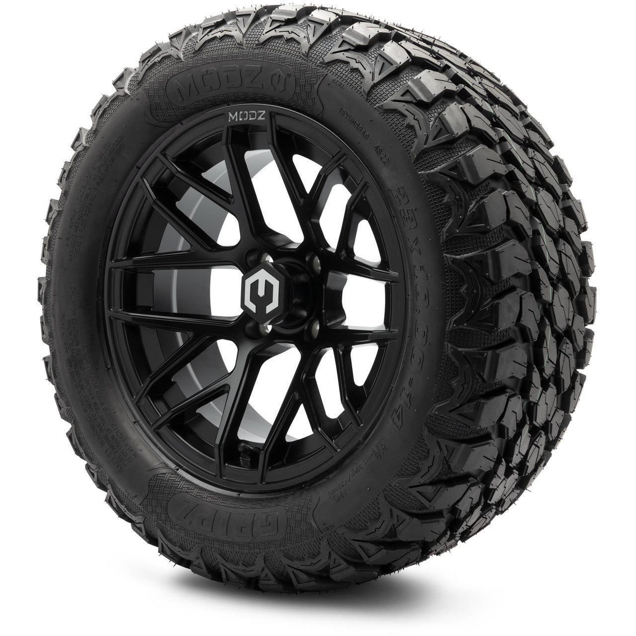 MODZ® 14" Matrix Matte Black - Lifted Tires and Wheels Combo